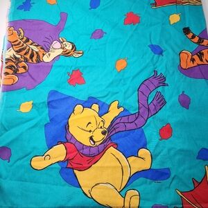 Vintage Winnie the Pooh Tigger Twin Flat Sheet Bright Fall Day Disney